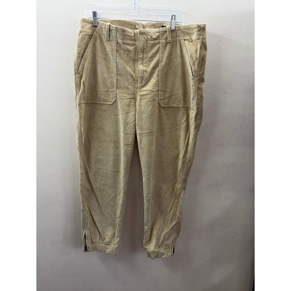 Banana Republic Corduroy Utility Joggers Tan Beige Ankle Zip Pants Size 18